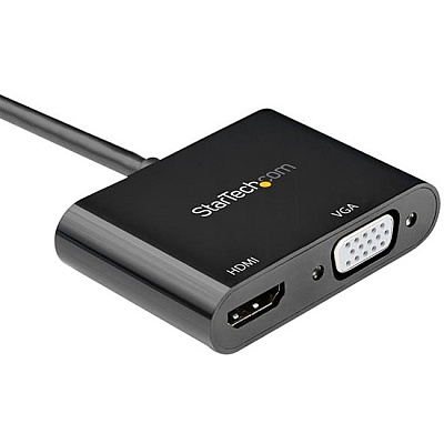 StarTech Display Port To Hdmi Vga Adapter - 4k 60hz - Multiport Video Adapter - Mac & Windows - Dp To Hdmi Vga Monitor Dongle (DP2VGAHD20)