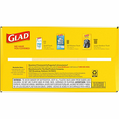 Glad ForceFlex Tall Kitchen Drawstring Trash Bags (CLO79114)