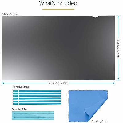 StarTech 24in. Monitor Privacy Screen - Universal - Matte Or Glossy - 16:9 Aspect Ratio - 30+/- Degree Privacy Viewing Angle (PRIVSCNMON24)