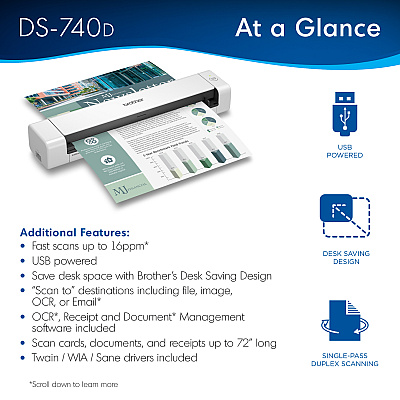 Brother DSMobile DS-740D Sheetfed Scanner - 600 dpi Optical