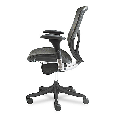Alera EQ Series Ergonomic Multifunction Mid-Back Mesh Chair, Supports Up to 250 lb, Black (ALEEQA42ME10B)