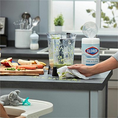 Clorox Free & Clear Compostable All Purpose Cleaning Wipes (CLO32486)
