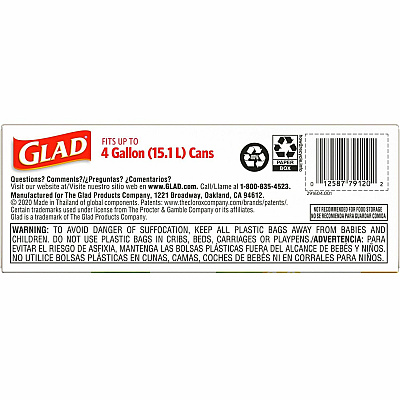 Glad Small Kitchen Drawstring Trash Bags (CLO79120)
