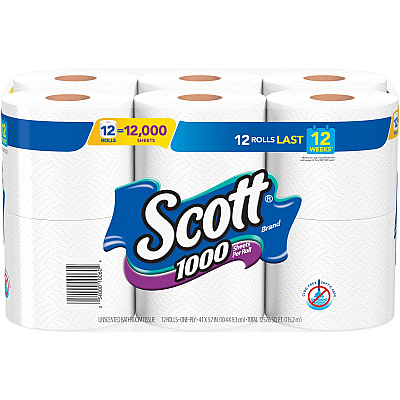 Scott 1000 1-ply 12Roll Bath Tissue (KCC10060)
