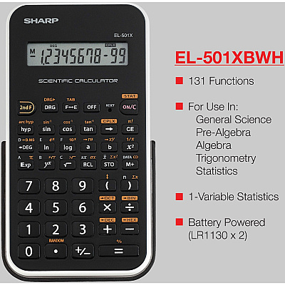 Sharp EL-501X2BWH Scientific Calculator