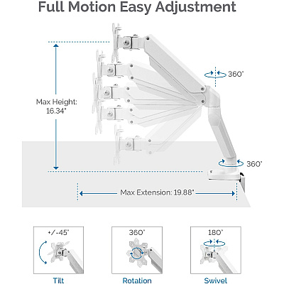 Fellowes Platinum Series Single Monitor Arm - White (FEL8056201)