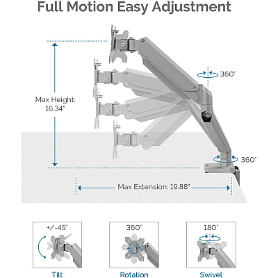 Fellowes Platinum Series Single Monitor Arm - Silver (8056401)