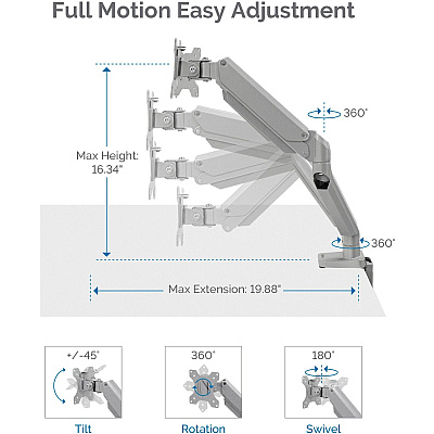 Fellowes Platinum Series Dual Monitor Arm - Silver (8056501)