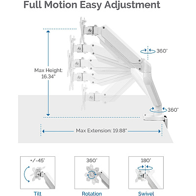 Fellowes Platinum Series Dual Monitor Arm - White (FEL8056301)