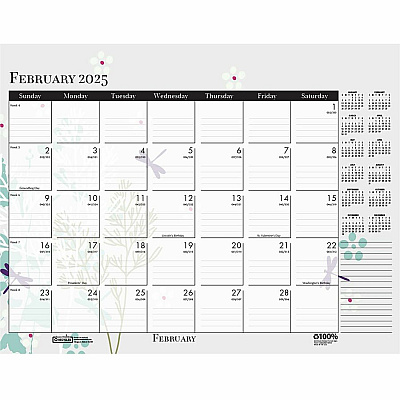 House of Doolittle Wild Flower Monthly Desk Pad (HOD197)