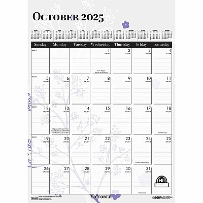 House of Doolittle Wild Flower Monthly Wall Calendar (HOD3462)