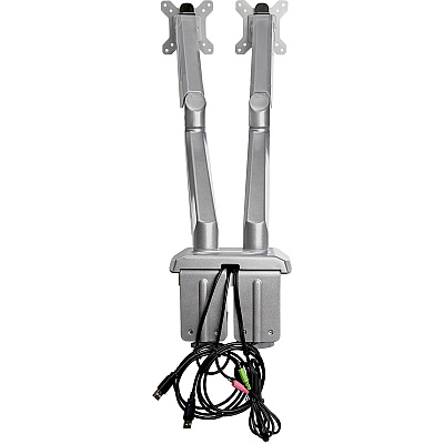 StarTech Desk Mount Dual Monitor Arm W/ Usb/audio (ARMSLIMDUOS)