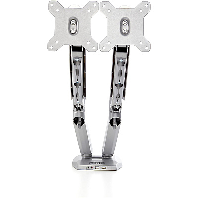 StarTech Desk Mount Dual Monitor Arm W/ Usb/audio (ARMSLIMDUOS)