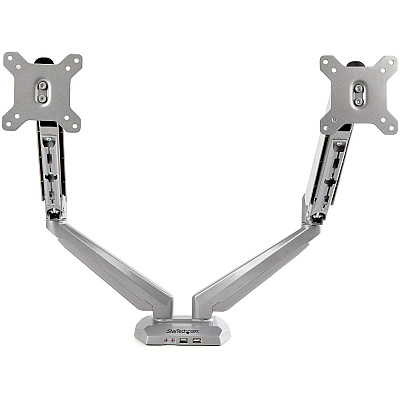 StarTech Desk Mount Dual Monitor Arm W/ Usb/audio (ARMSLIMDUOS)