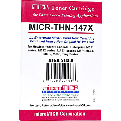 microMICR MICR High Yield Laser Toner Cartridge - Alternative for HP 147X - Black - 1 Each (MICRTHN147X)