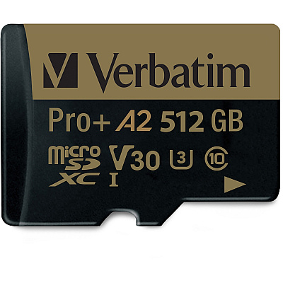 Verbatim Pro+ 512 GB Class 10/UHS-I (U3) microSDXC - 1 Pack (VER70393)