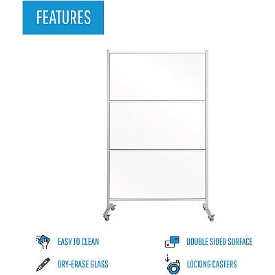 Bi-silque Mobile Glass Panel Divider (BVCDSP273046)
