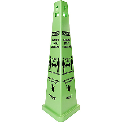 Impact TriVu Social Distancing 3 Sided Safety Cone (IMP9140SMKIT)