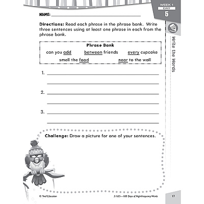 Shell Education Learn At Home Grade 2 Frequency Words Printed Book (109747)