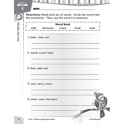 Shell Education Learn At Home Grade 2 Frequency Words Printed Book (109747)