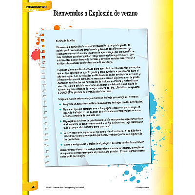 Shell Education Summer Blast Spanish Workbook Printed Book (86130)