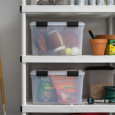 IRIS Weathertight Storage Box, 46 Quarts, 11 4/5"H x 15 4/5"W x 19 7/10"D, Clear (110450)