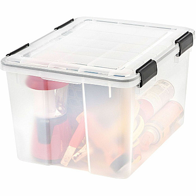 IRIS Weathertight Storage Box, 46 Quarts, 11 4/5"H x 15 4/5"W x 19 7/10"D, Clear (110450)
