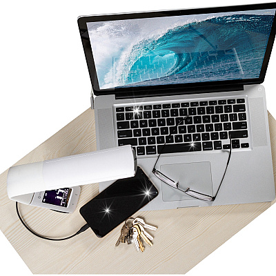 OttLite Thrive LED Desk Lamp with Clock and Sanitizing (OTTSCEY700S)