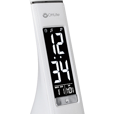 OttLite Thrive LED Desk Lamp with Clock and Sanitizing (OTTSCEY700S)