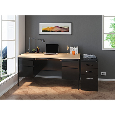 Lorell Fortress Series Double-Pedestal Desk (LLR60930)