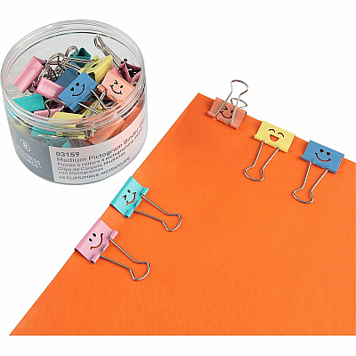 Business Source Smiling Face Binder Clips (BSN03159)