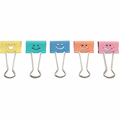Business Source Smiling Face Binder Clips (BSN03159)