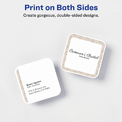 Avery Clean Edge Square Cards, Rounded Corners, 2.5" x 2.5" (AVE35702)
