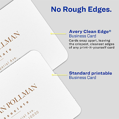 Avery Clean Edge Square Cards, Rounded Corners, 2.5" x 2.5" (AVE35703)