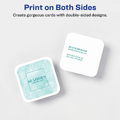Avery Clean Edge Square Cards, Rounded Corners, 2.5" x 2.5" (AVE35703)