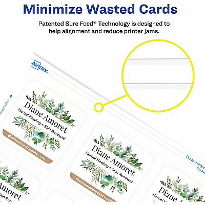 Avery Clean Edge Square Cards, Rounded Corners, 2.5" x 2.5" (AVE35703)