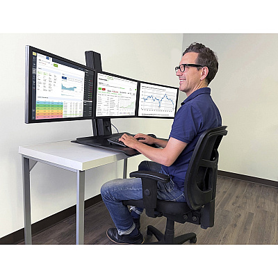 Lorell Deluxe Light-Touch 3-Monitor Desk Riser (LLR03167)