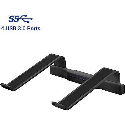 DAC Non-Skid Laptop Stand With 4-Port USB 3.0 Hub (DTA21680)