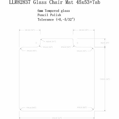 Lorell Tempered Glass Chairmat with Lip (LLR82837)