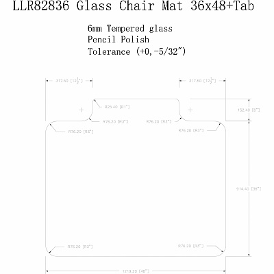 Lorell Tempered Glass Chairmat with Lip (LLR82836)