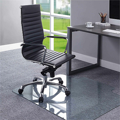 Lorell Tempered Glass Chairmat with Lip (LLR82836)