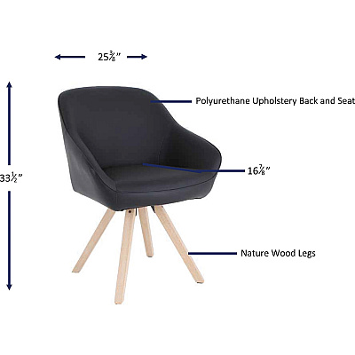 Lorell Natural Wood Legs Modern Guest Chair (LLR68564)
