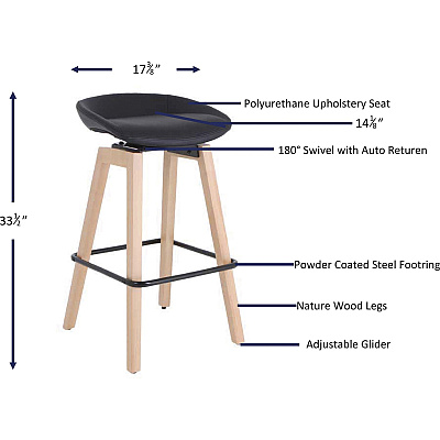 Lorell Modern Low-Back Stool (LLR68563)