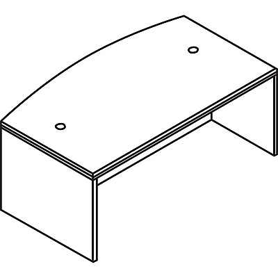Lorell Essentials Series Bowfront Desk Shell (LLR69591)
