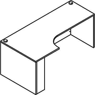 Lorell Essentials Series Left Corner Credenza (LLR18267)