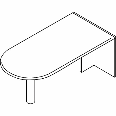 Lorell Essentials Series Peninsula Desk Box 1 of 2 (LLR18262)