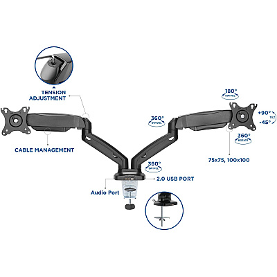 Lorell Mounting Arm for Monitor - Black (LLR99801)