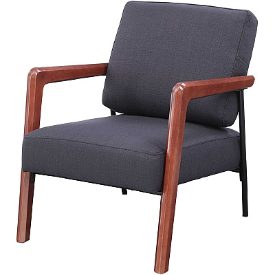 Lorell Upholstered Rubber Wood Lounge Chair (LLR67000)