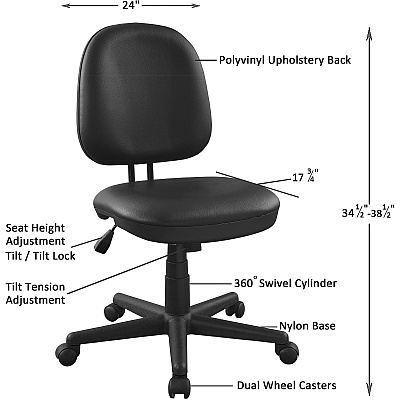 Lorell Vinyl Contoured Task Chair (LLR84875)