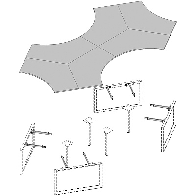 Lorell Relevance Series Curve Worksurface for 120 Workstations (LLR16248)